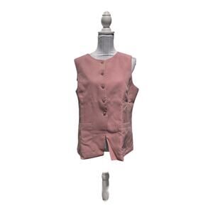 PrettyGarden Dusty Rose Pink Vest Gold Buttons NWT Size L